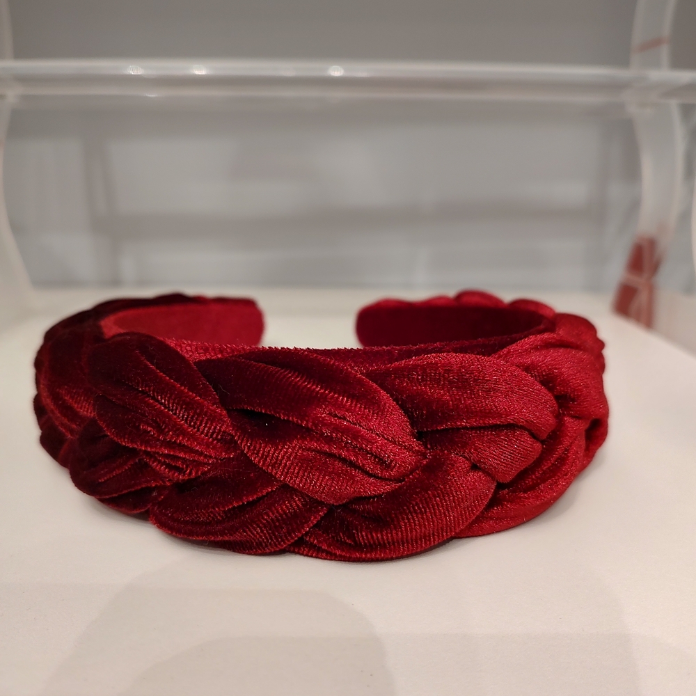 Elegant Red Braided Headband